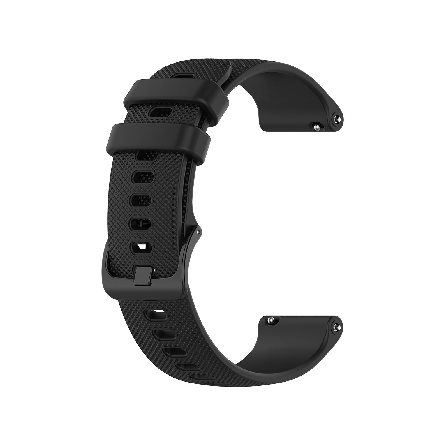 WatchMe - Silikonarmband Schwarz 20 mm